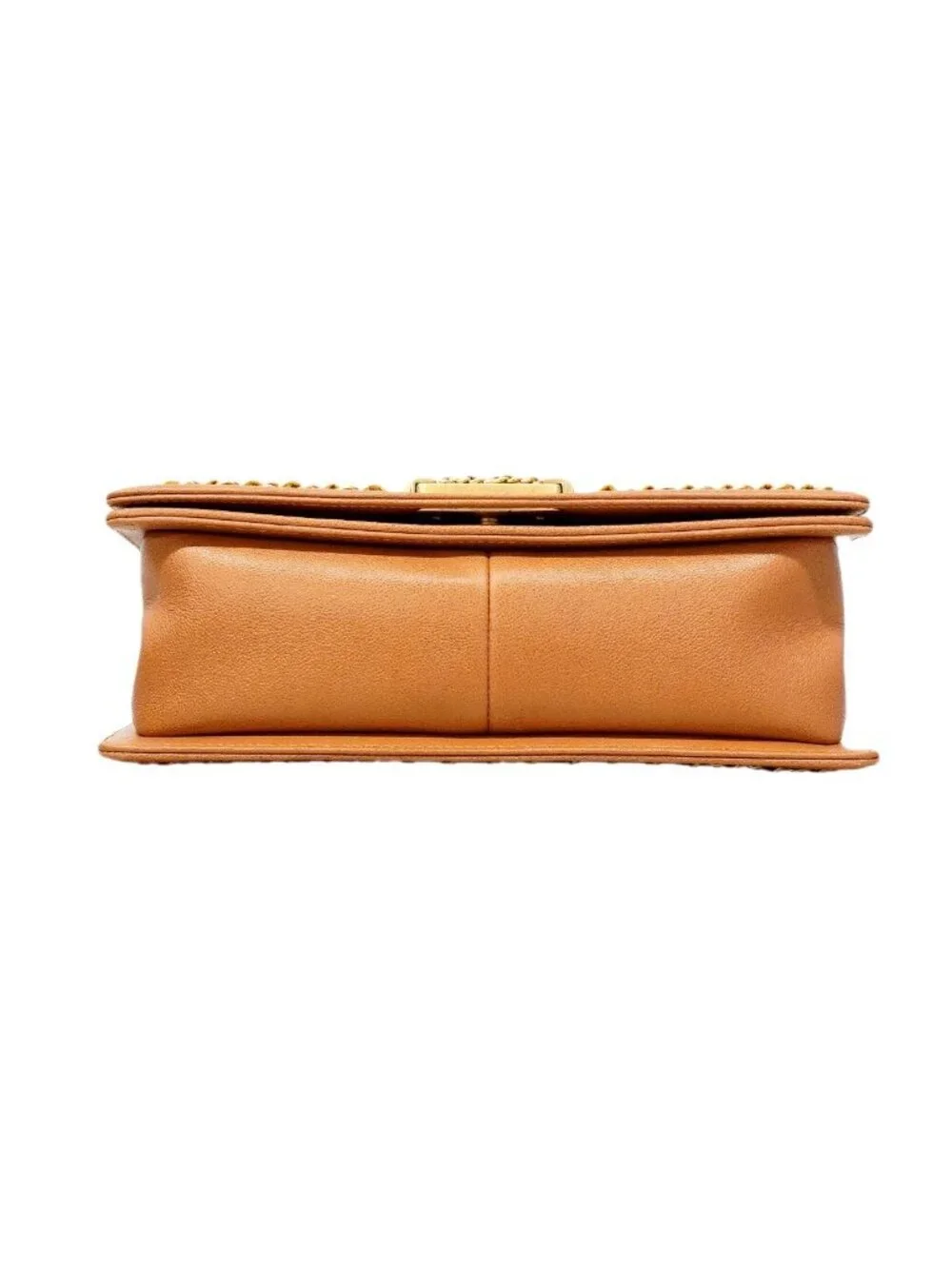 Chanel Shoulder Bag Boy Caviar Leather Brown Gold